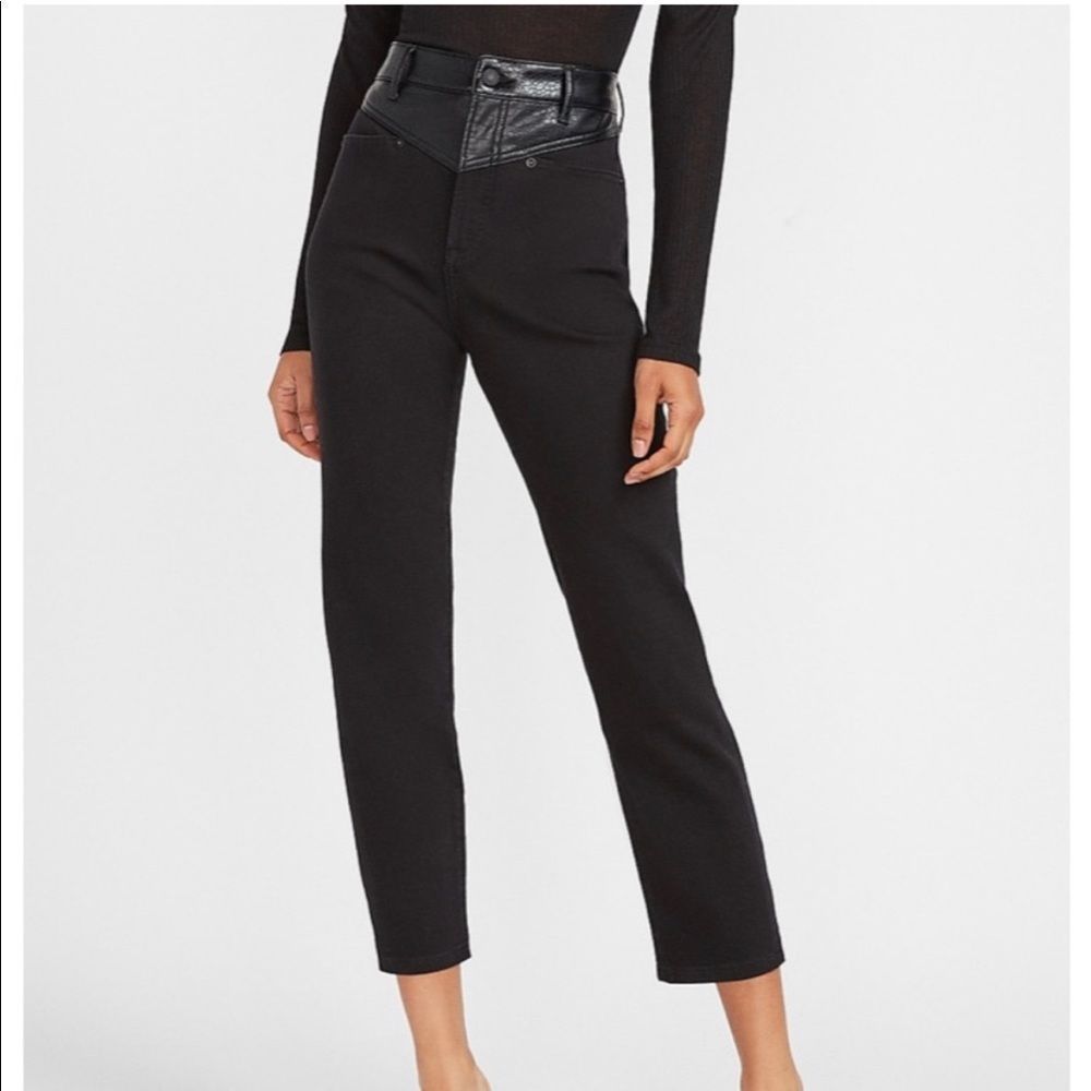 Express Slim Super High Rise Black Jeans 0S